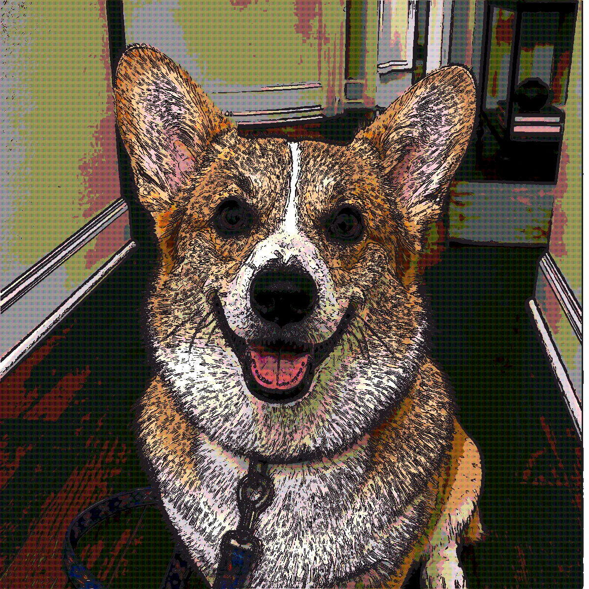 Pop Art Corgi pet portrait example