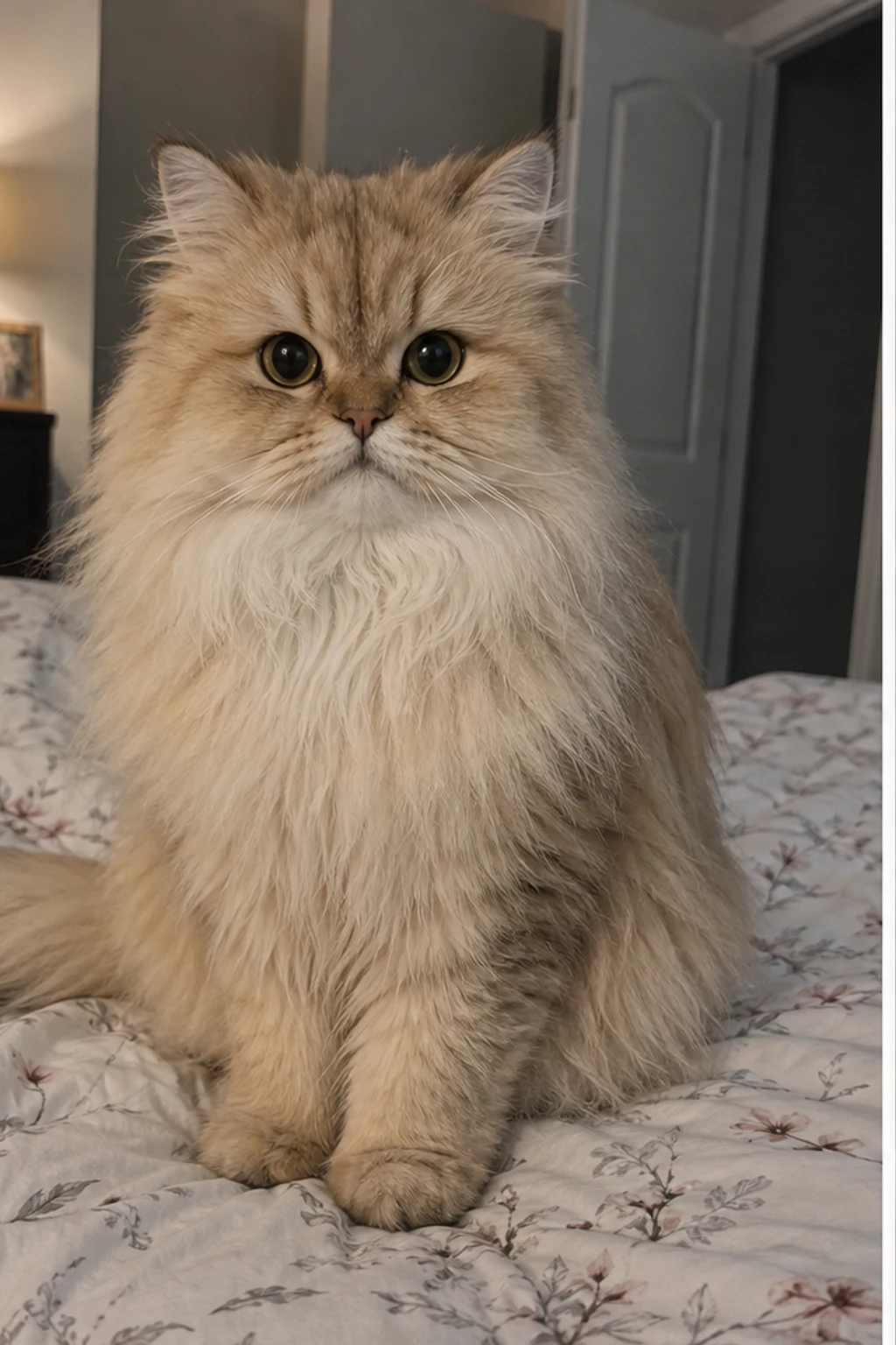 Natural iPhone-style photo of a Persian cat before Royal Portrait conversion
